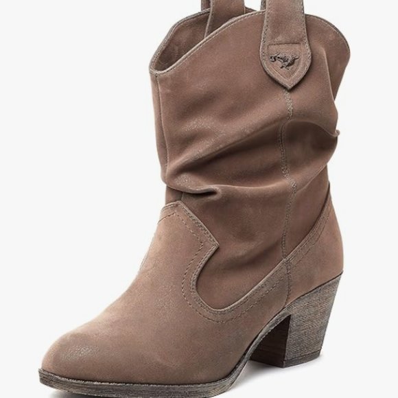 NEW Rocket Dog Womens Sheriff Vintage Worn Pu Western Boot Sz 6 brown - Picture 2 of 6